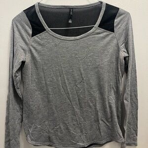 Aeropostale Gray Long Sleeve Top with Black Mesh